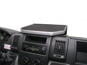 Mittelablage Frontscheiben-Plissee Variante - Fiat Ducato, Peugeot Boxer, Citroën Jumper ab Bj. 8.2006  - Schwarz/Alu-Design