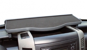 Mittelablage Mercedes Sprinter / VW Crafter Mod.2006-2017 mit offenem Staufach - Schwarz/Alu-Design