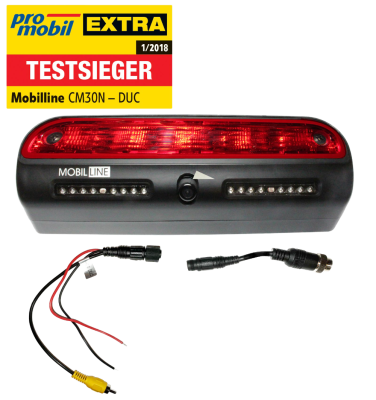 CM30N-DUC-Adria-Set ~ 126° Bremslichtkamera mit Adria-Hymer-Camos-Adapter für vorverlegte Minax Kamerakabel im Fiat Ducato
