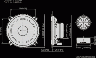 TS-E130Ci ~ Pioneer 2-Wege Komponenten Auto-Lautsprecher